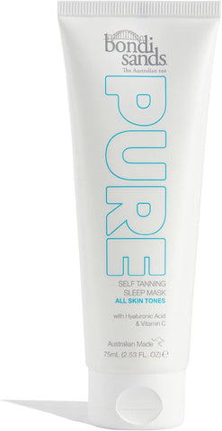 Bondi Sands PURE Self-Tanning Sleep Mask | Hydrating Formula Gives a Natural Glow Overnight, Enriched with Cocoa & Shea Butter, Hyaluronic Acid, & Vitamins C + E, Vegan + Cruelty Free | 75 mL/2.53 Oz