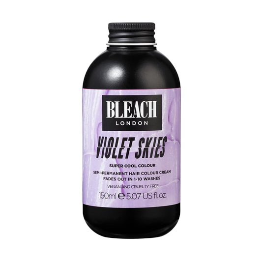 Bleach London Violet Skies Colour - Semi-Permanent Hair Colour, Bright True Pink, Vegan, Cruelty Free, Vibrant Temporary Hair Colour Cream, 150 ml