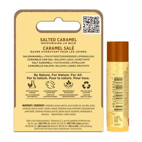 Burt's Bees Moisturising Lip Balm, Salted Caramel Flavour, With Beeswax and Vitamin E, Limited Edition Christmas Flavour, 4.25g