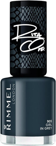 Rimmel London 60 Seconds Super Shine Nail Polish, 905 Girl In Grey, 8 ml, Packaging May Vary