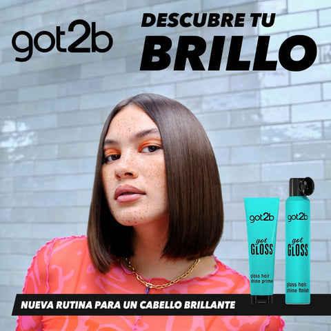 got2b gotGLOSS hair spray finish for glossy and glass-like hair, frizz control and heat protection for sleek hair 200ml