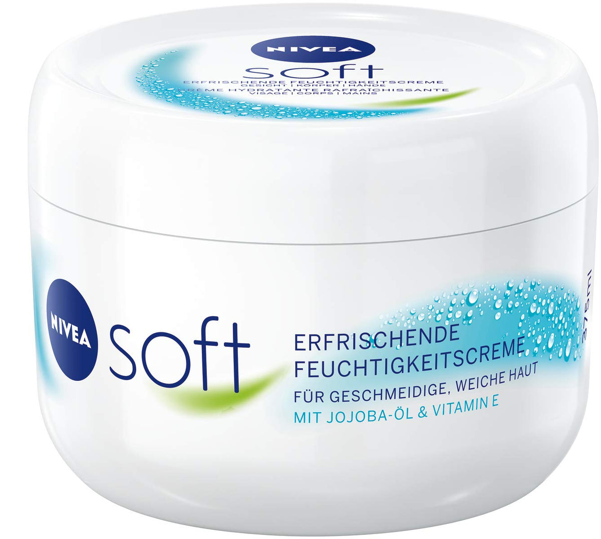NIVEA Soft Refreshing Moisturising Cream (50 ml), Nourishing Soft Cream with Vitamin E and Jojoba Oil, Fast Absorbing Skin Cream