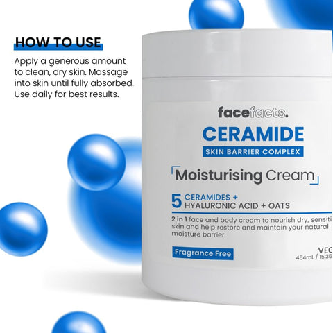 Face Facts Ceramide Moisturising Body Cream | Hydrates + Softens | 454ml