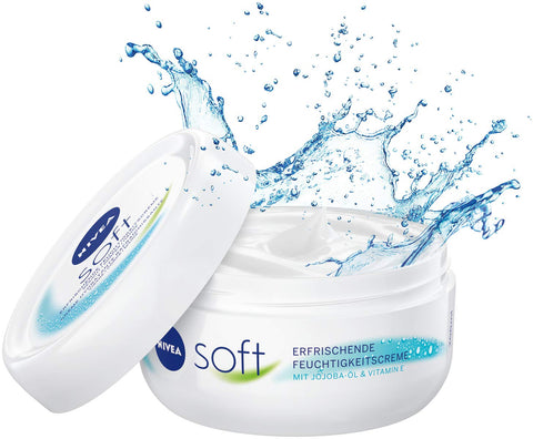 NIVEA Soft Refreshing Moisturising Cream (50 ml), Nourishing Soft Cream with Vitamin E and Jojoba Oil, Fast Absorbing Skin Cream