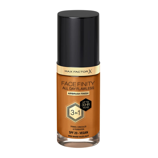 Max Factor Facefinity 3-in-1 All Day Flawless Liquid Foundation, SPF 20 - 98 Warm Hazelnut, 30 ml