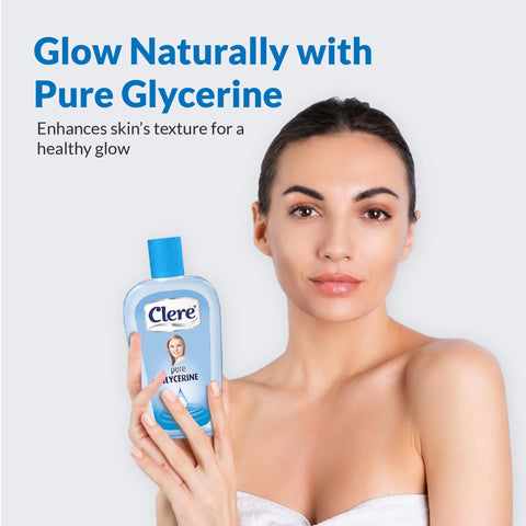 CLERE 100% Pure Glycerin Liquid for Versatile Body Skin Care, Glycerine for Face Moisturizes Dry Skin & Softens, Glycerol Reduces Stretch Marks 200 ml (Pack of 1) Sourced by Bronx International Ltd