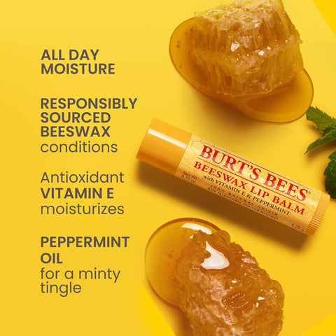 Burt's Bees Moisturising Lip Balm, Salted Caramel Flavour, With Beeswax and Vitamin E, Limited Edition Christmas Flavour, 4.25g