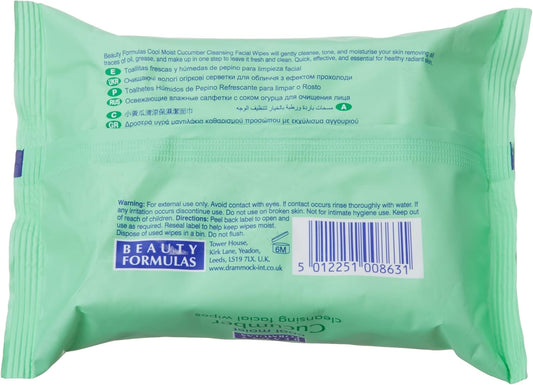 BEAUTY FORMULAS FACIAL WIPES CUCUMBER