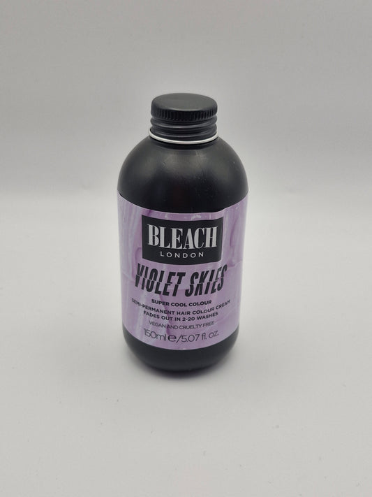 Bleach London Violet Skies Colour - Semi-Permanent Hair Colour, Bright True Pink, Vegan, Cruelty Free, Vibrant Temporary Hair Colour Cream, 150 ml