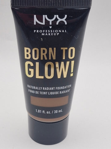 NYX Professional Makeup Born to Glow Radiant Foundation, Iridescent Finish, Buildable Medium Coverage, Vegan Formula